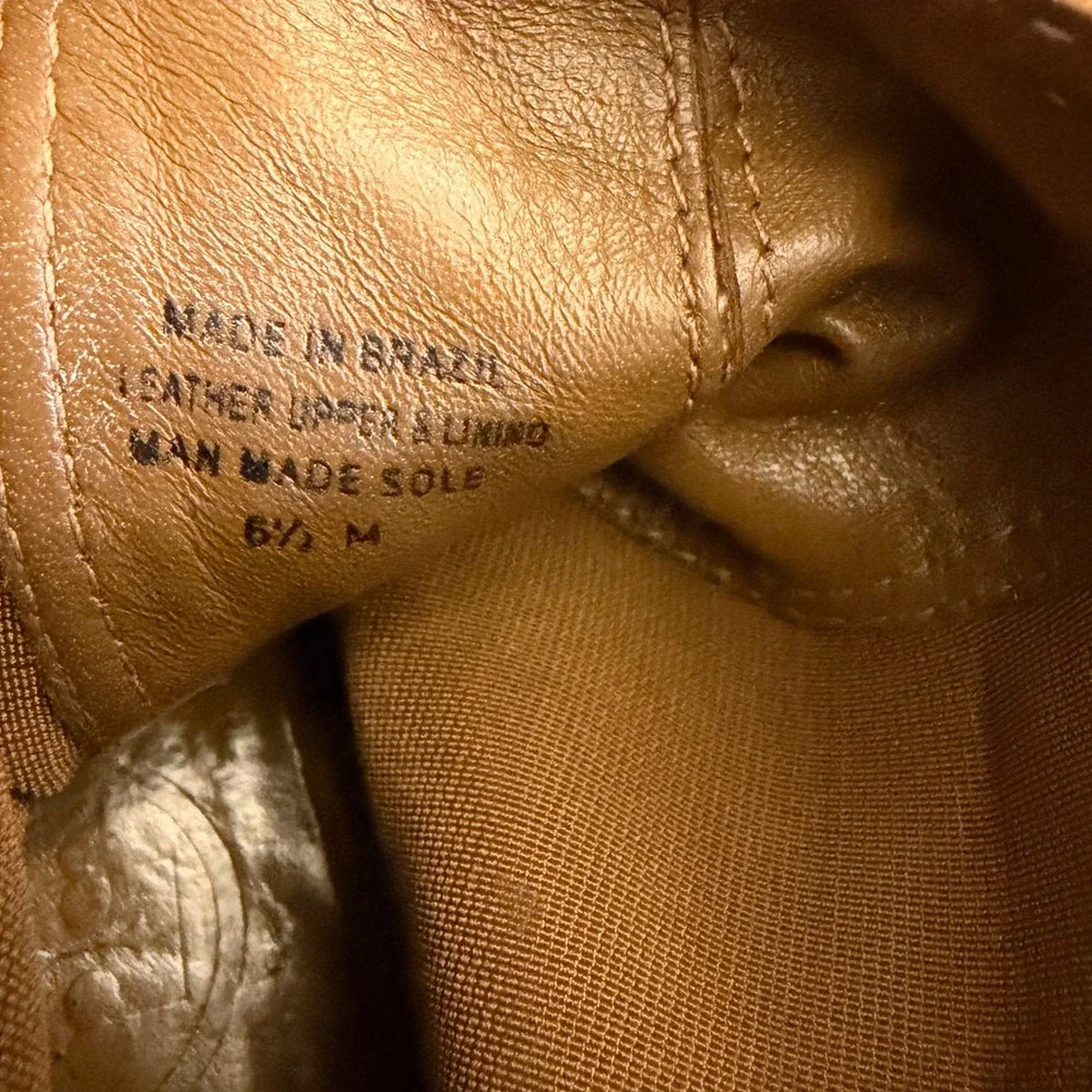 Tory Burch Booties Womens 6.5 Tan Suede Chelsea Block Heel‎ Lug Sole Gold Logo